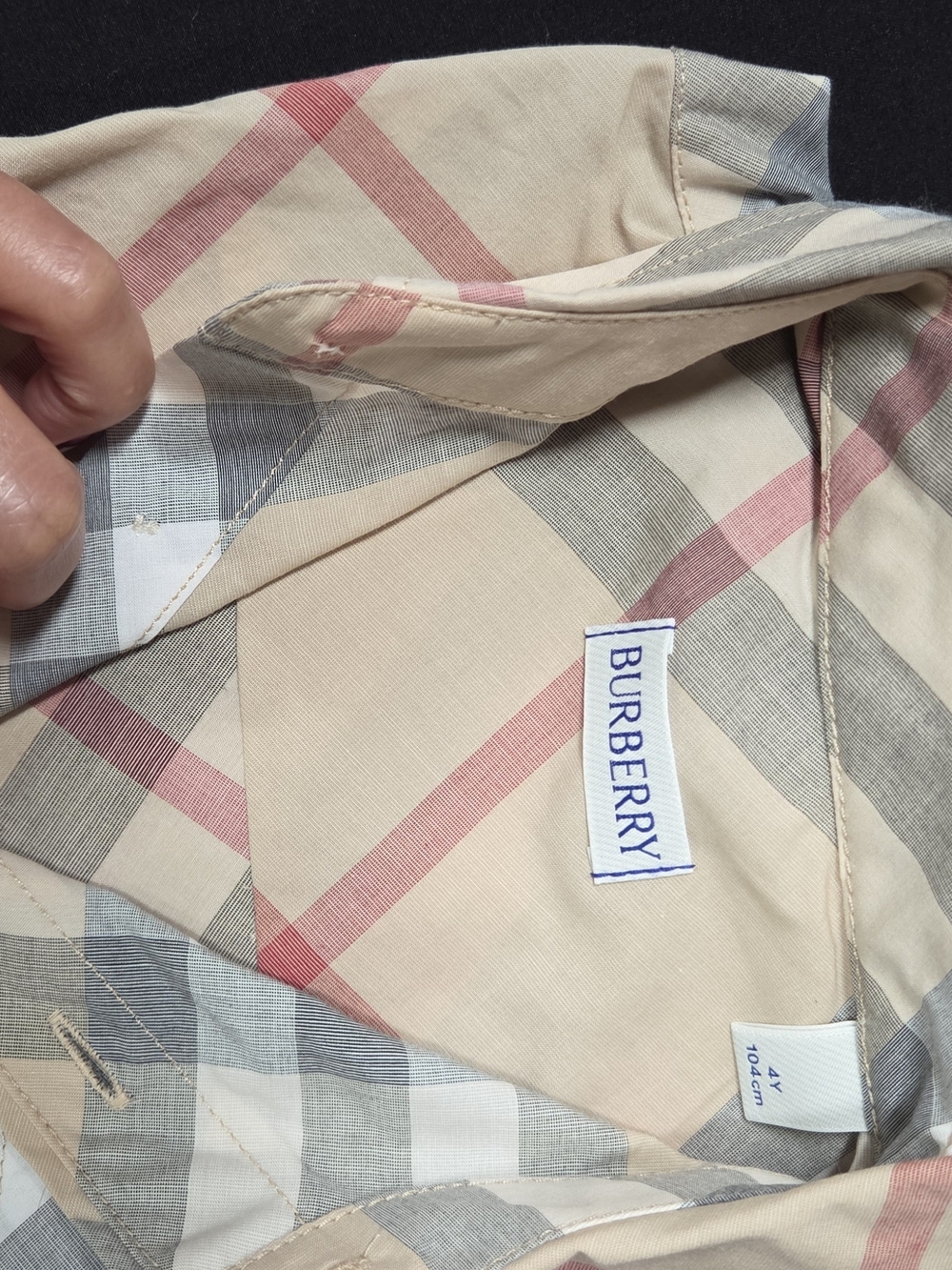 NWOT Authentic Burberry Kids Classic Nova Check Button Down Shirt Size 4Y 4T